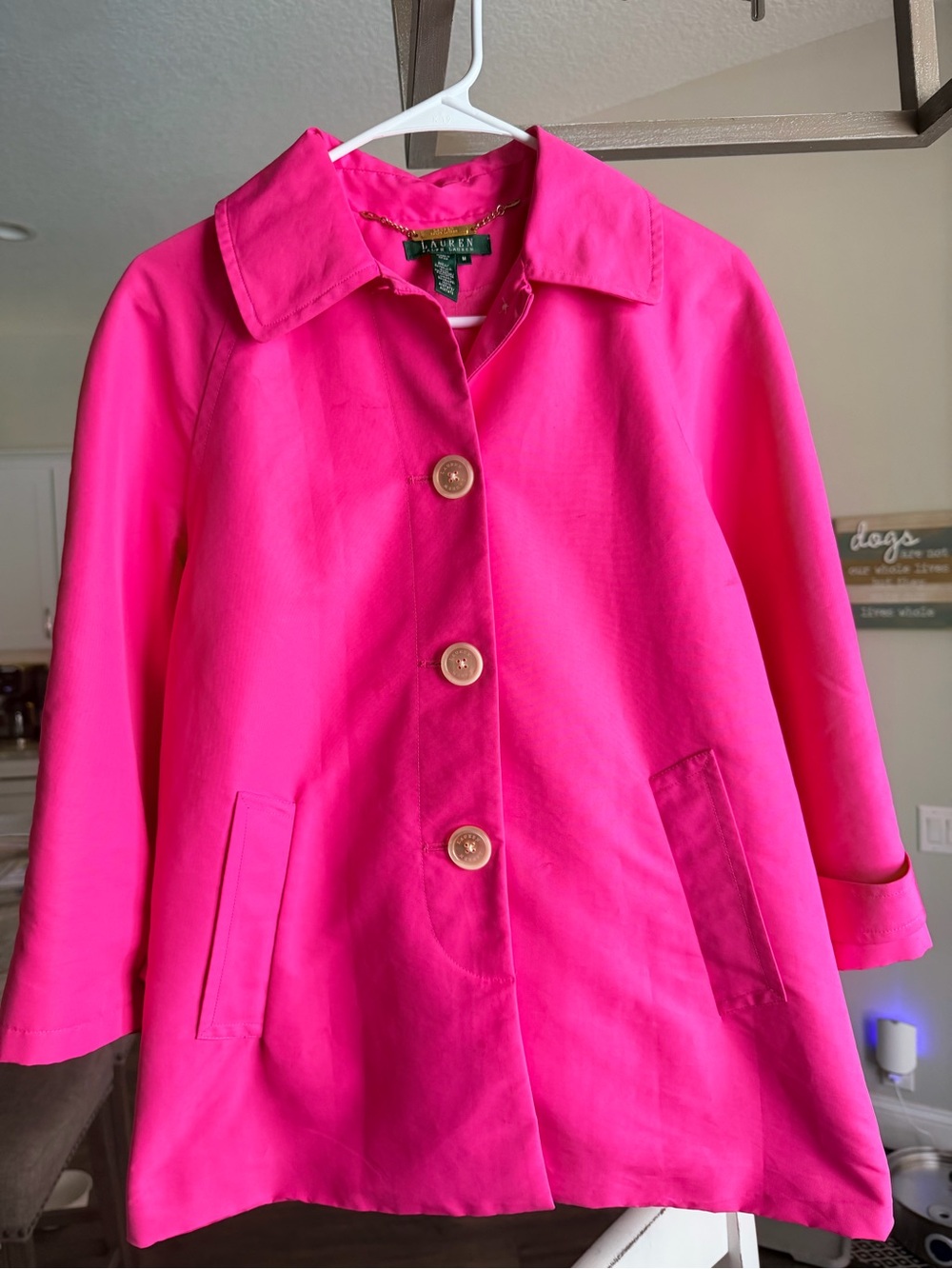 Ralph Lauren Vibrant Pink Single-Breasted Trench Coat - Picture 2 of 4